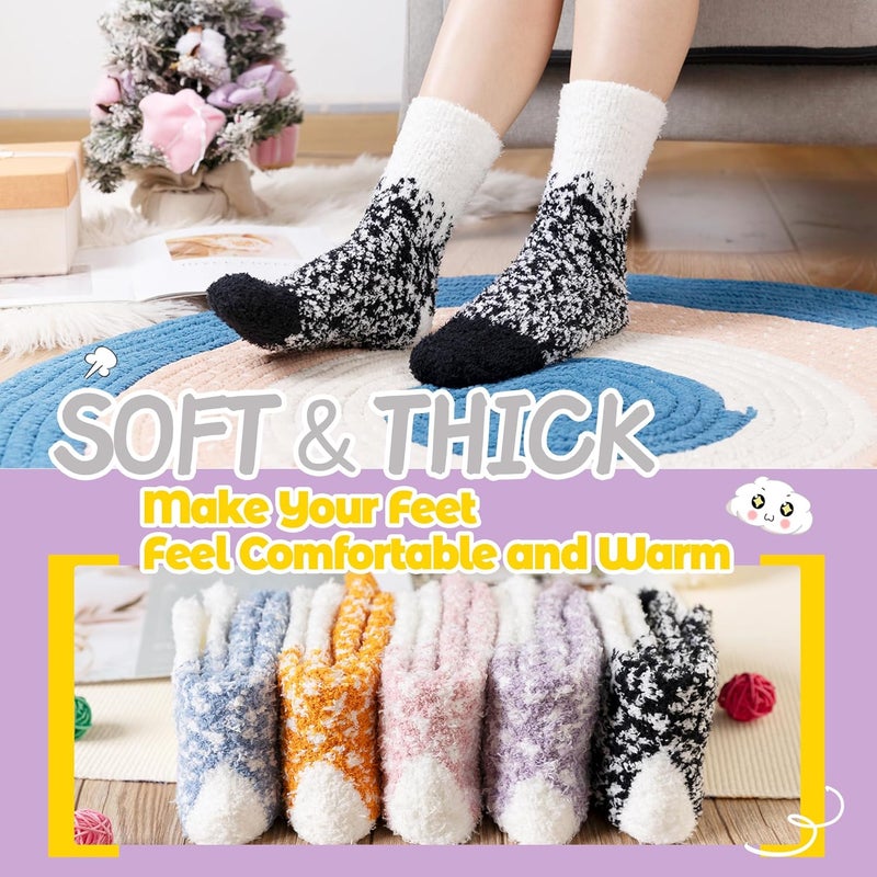 AMENLAN Store Women Fuzzy Slipper Socks Winter Microfiber Soft Cozy Plush Fluffy Socks Warm Comfy Thermal Home Sleeping Socks - Image 4